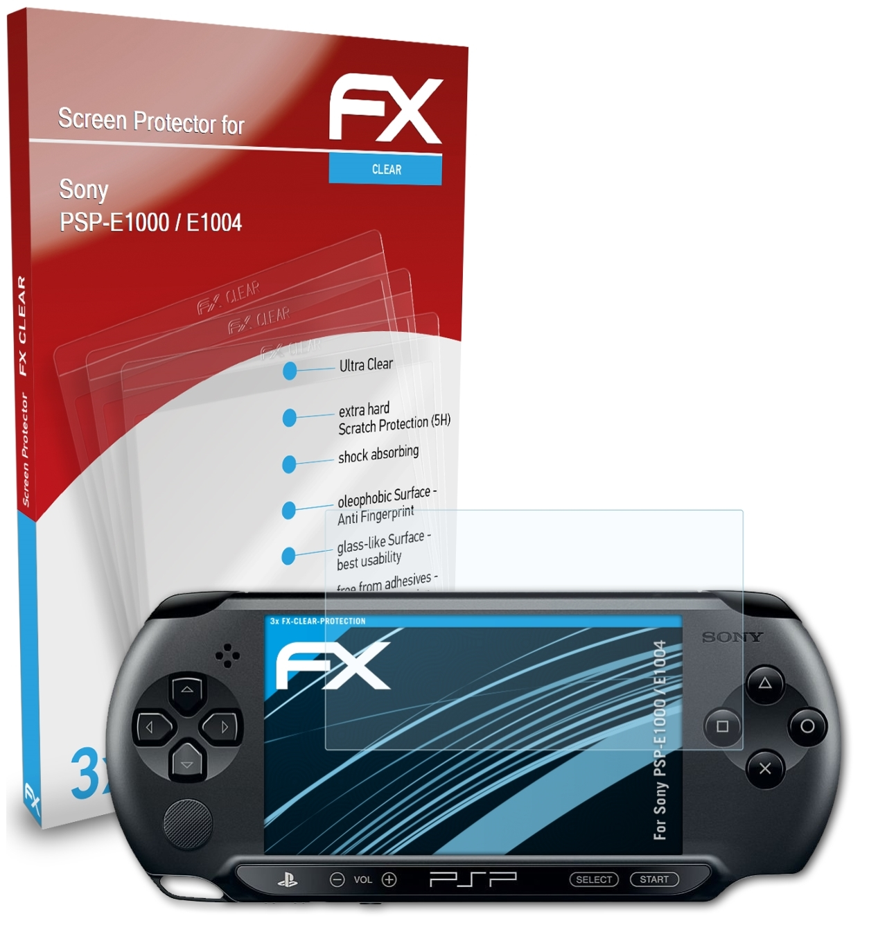 E1004) Sony PSP-E1000 / ATFOLIX Displayschutz(für 3x FX-Clear