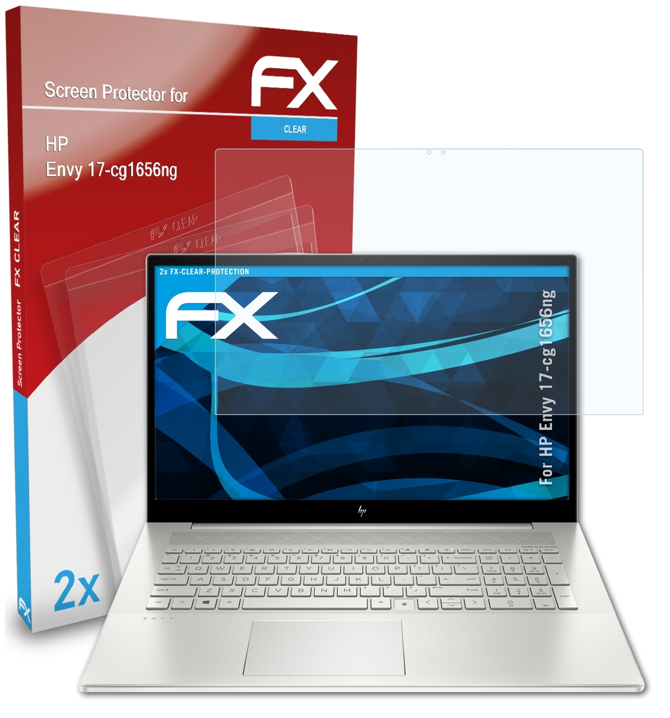 ATFOLIX 2x FX-Clear Displayschutz(für 17-cg1656ng) HP Envy
