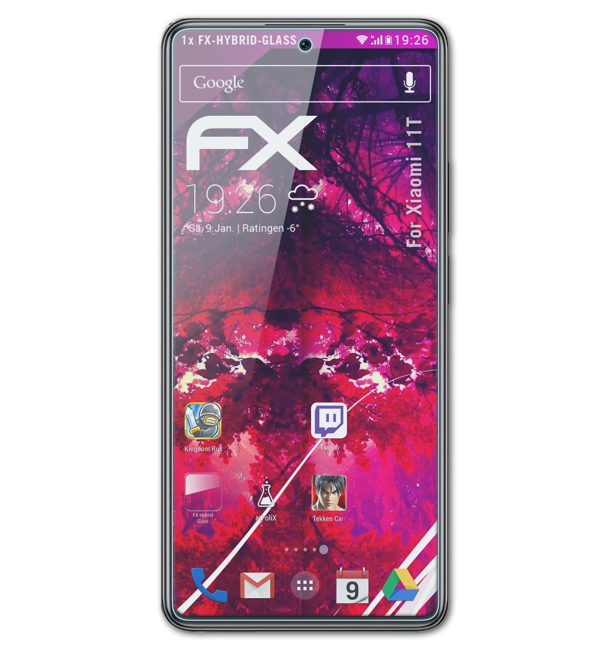 ATFOLIX 11T) Xiaomi FX-Hybrid-Glass Schutzglas(für