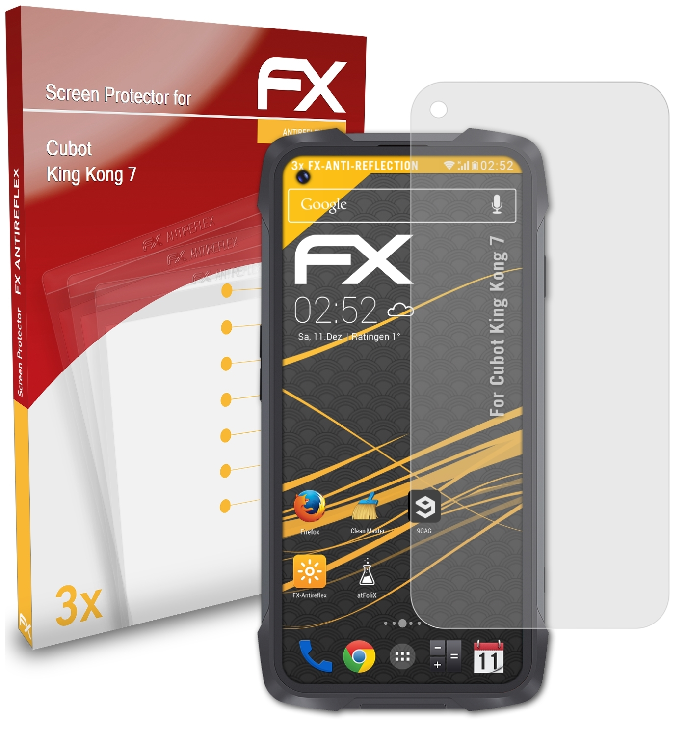 ATFOLIX 3x FX-Antireflex Kong Displayschutz(für Cubot 7) King