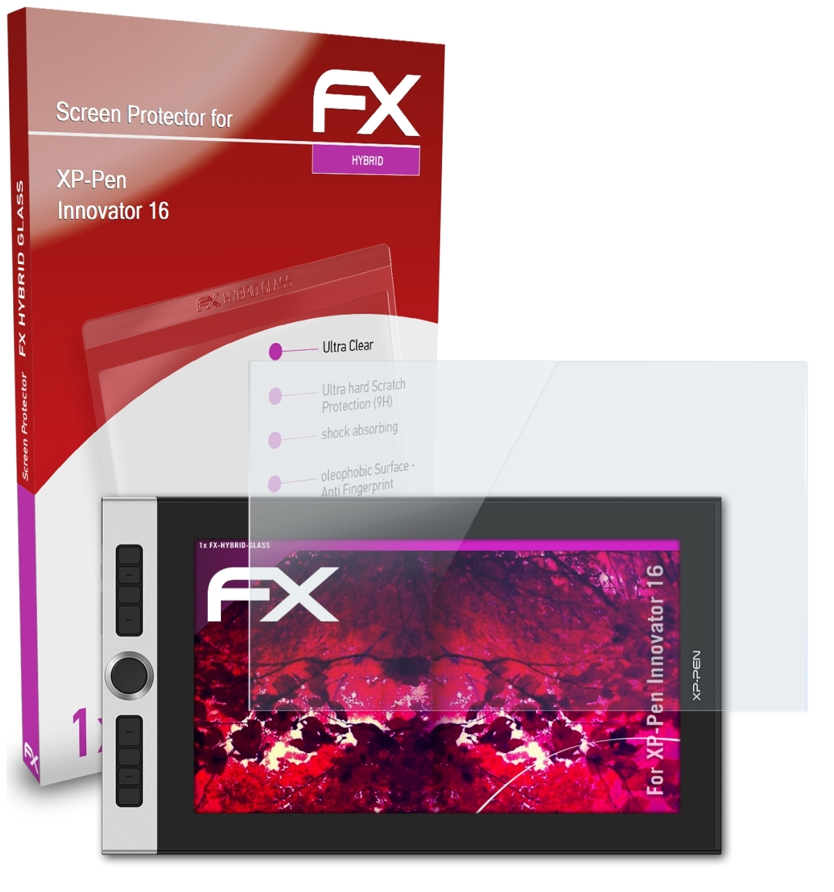16) XP-PEN ATFOLIX Innovator Schutzglas(für FX-Hybrid-Glass