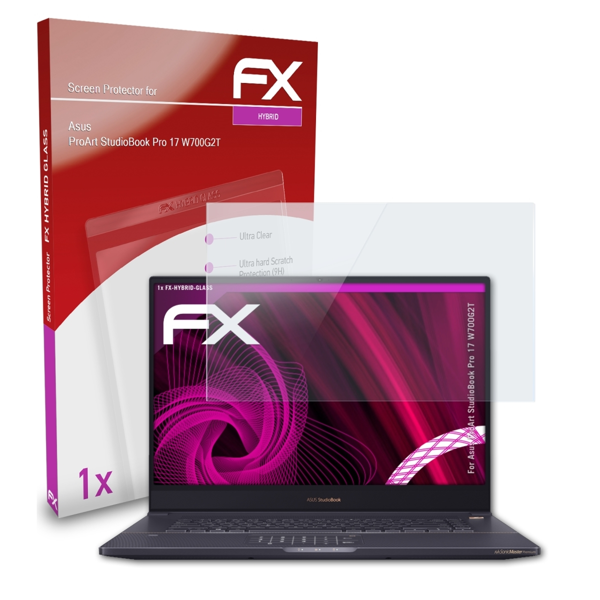 ATFOLIX FX-Hybrid-Glass Schutzglas(für ProArt Asus 17 (W700G2T)) StudioBook Pro