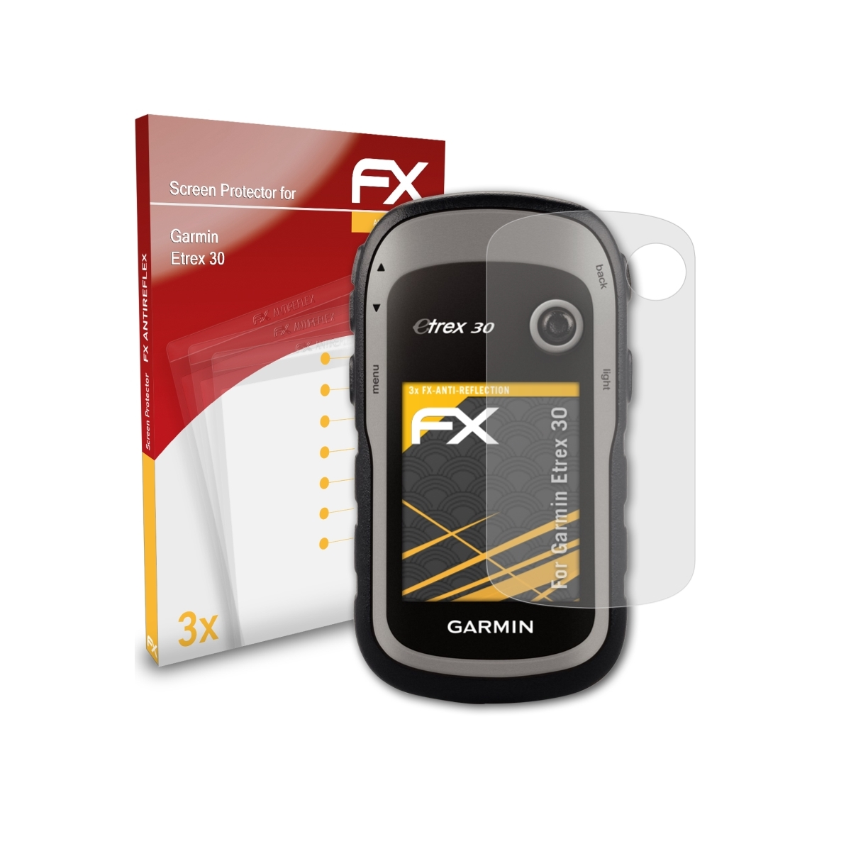 ATFOLIX 3x Displayschutz(für 30) Garmin FX-Antireflex Etrex