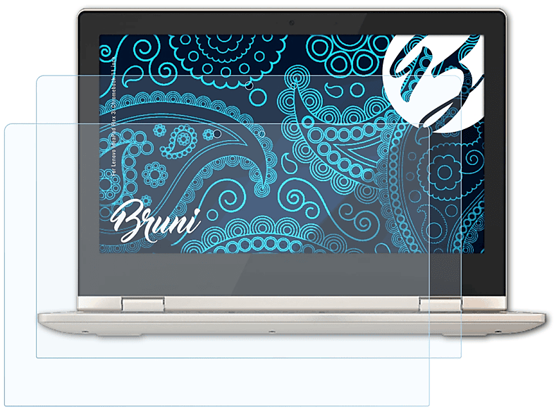 BRUNI 2x Basics-Clear Schutzfolie(für Lenovo IdeaPad Flex 3i Chromebook (11 inch))