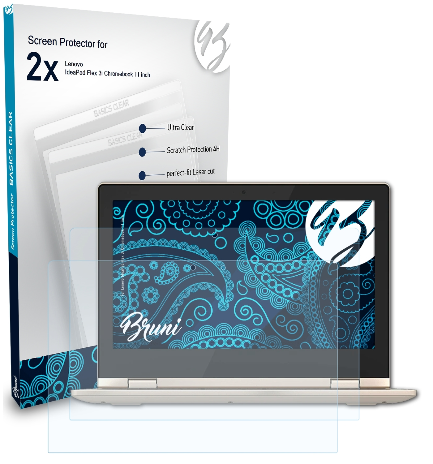 Lenovo Flex 2x 3i inch)) Chromebook BRUNI IdeaPad Basics-Clear Schutzfolie(für (11