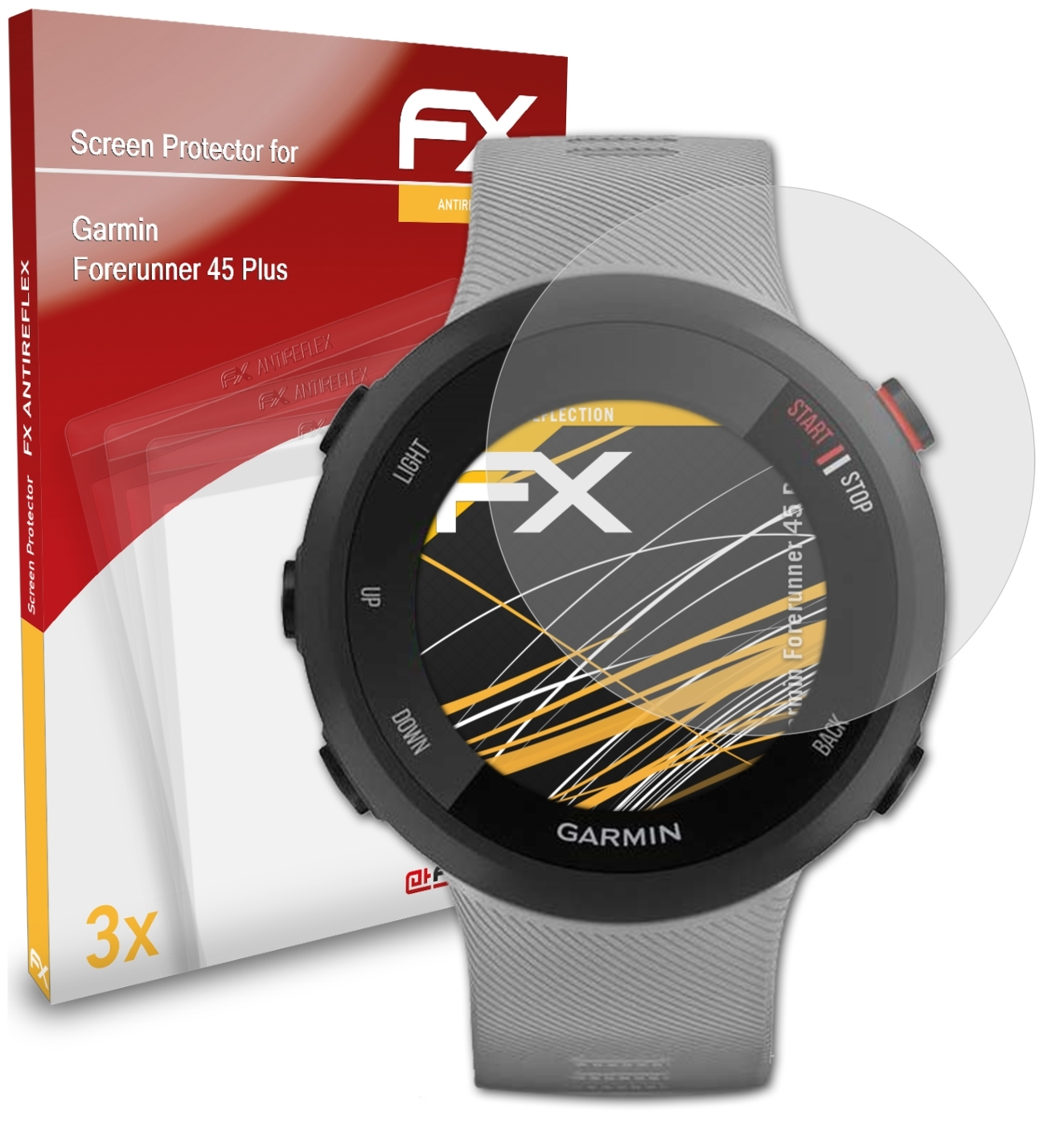 3x ATFOLIX FX-Antireflex Garmin 45 Displayschutz(für Forerunner Plus)