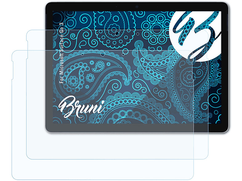 BRUNI 2x Basics-Clear Schutzfolie(für Microsoft Surface Go 3)