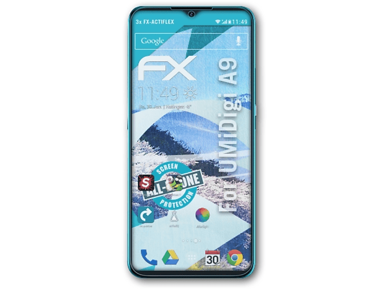 ATFOLIX 3x FX-ActiFleX A9) Displayschutz(für UMiDigi