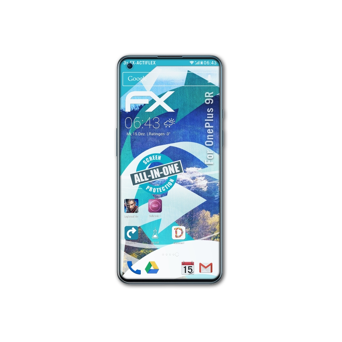 FX-ActiFleX OnePlus 9R) Displayschutz(für 3x ATFOLIX