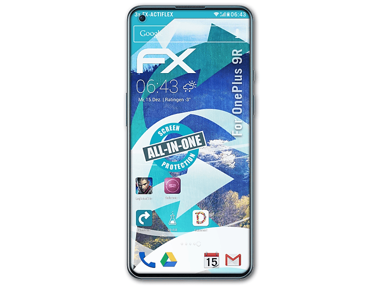 OnePlus ATFOLIX 9R) Displayschutz(für FX-ActiFleX 3x