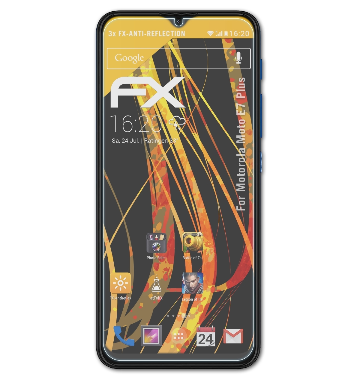 ATFOLIX 3x FX-Antireflex Displayschutz(für E7 Plus) Motorola Moto