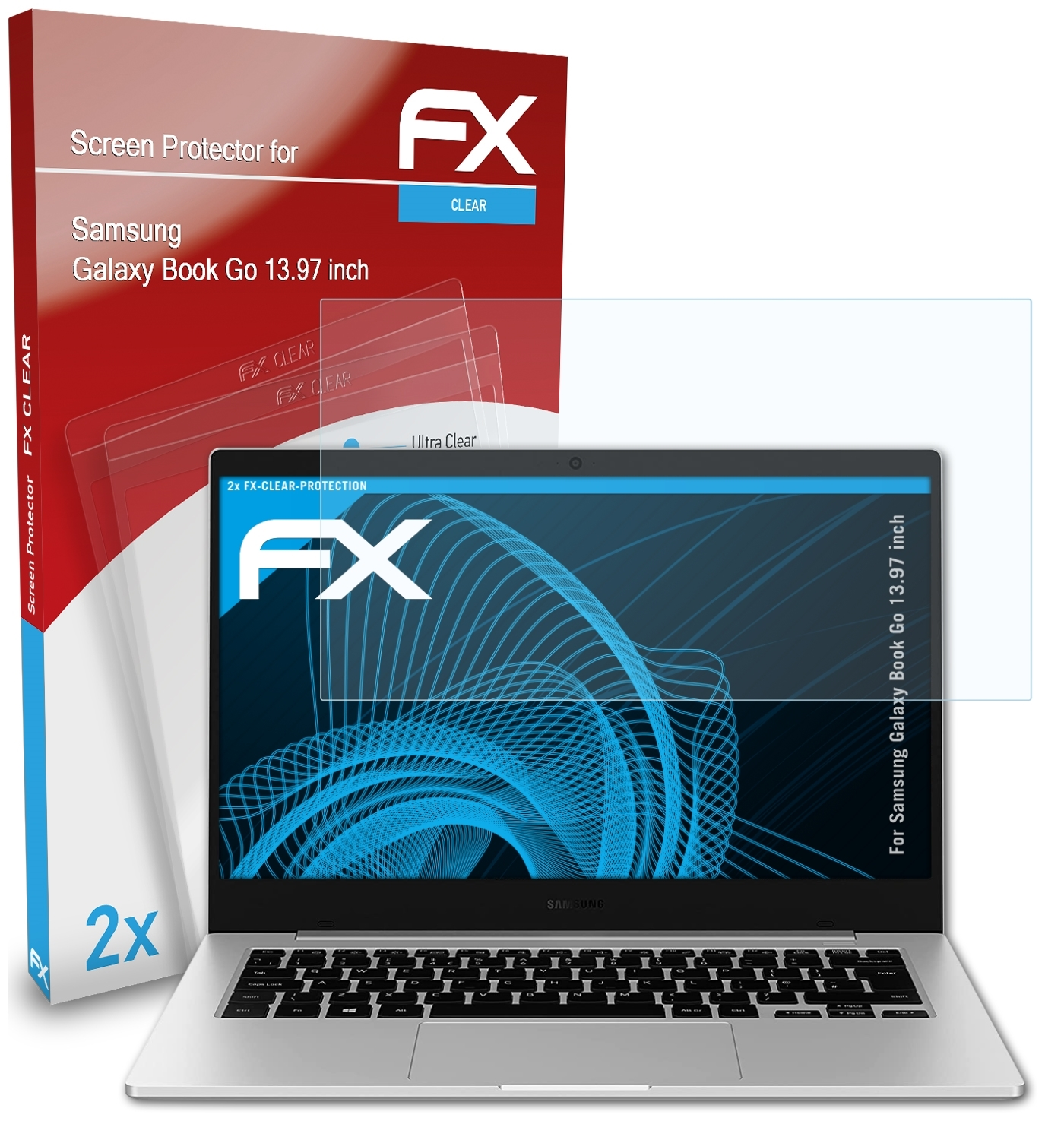 2x ATFOLIX Book Displayschutz(für Go FX-Clear inch)) (13.97 Samsung Galaxy