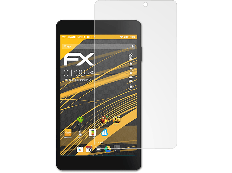 ATFOLIX 2x FX-Antireflex Displayschutz(für Alldocube M8)