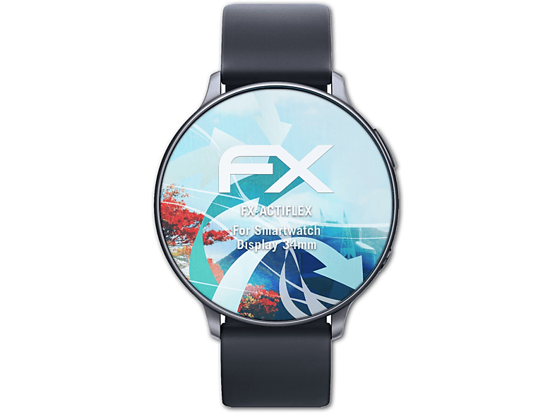 ATFOLIX 3x FX-ActiFleX Displayschutz(für Smartwatch Display (34mm))