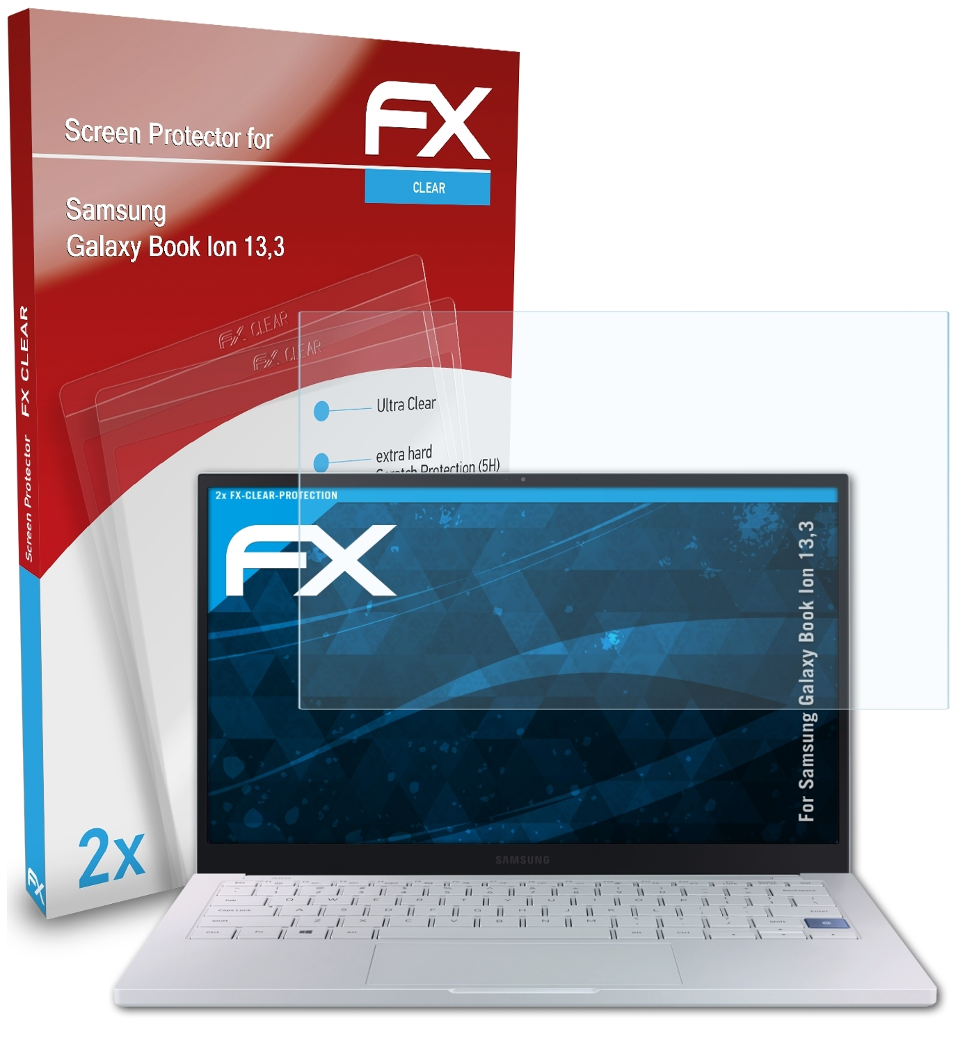 Displayschutz(für Samsung Ion Book Galaxy (13,3)) FX-Clear 2x ATFOLIX