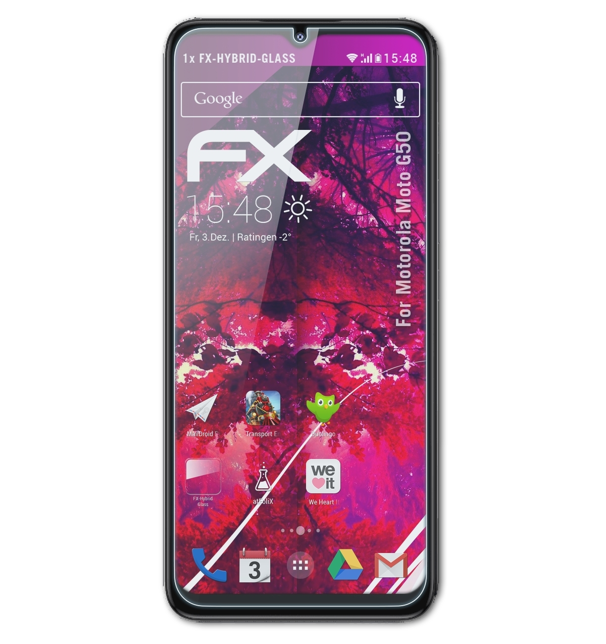 ATFOLIX FX-Hybrid-Glass Schutzglas(für Motorola G50) Moto