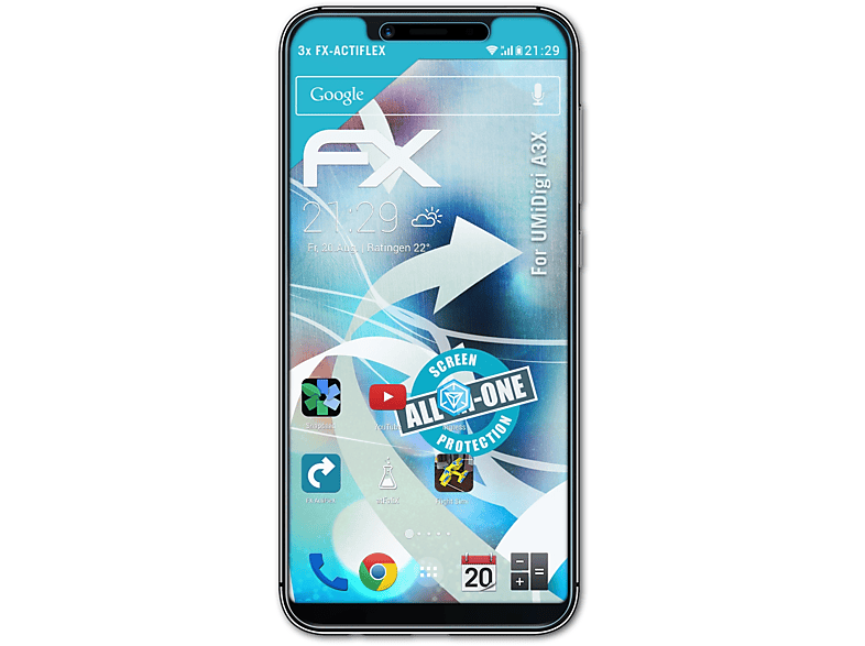 A3X) UMiDigi ATFOLIX 3x FX-ActiFleX Displayschutz(für