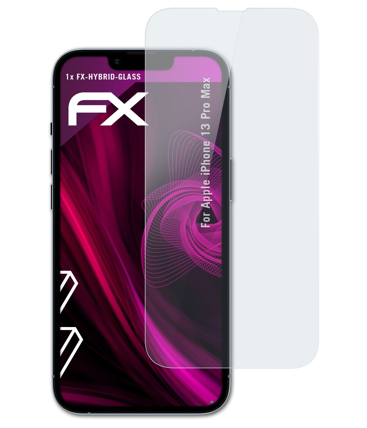 ATFOLIX FX-Hybrid-Glass Schutzglas(für Apple Pro iPhone Max) 13