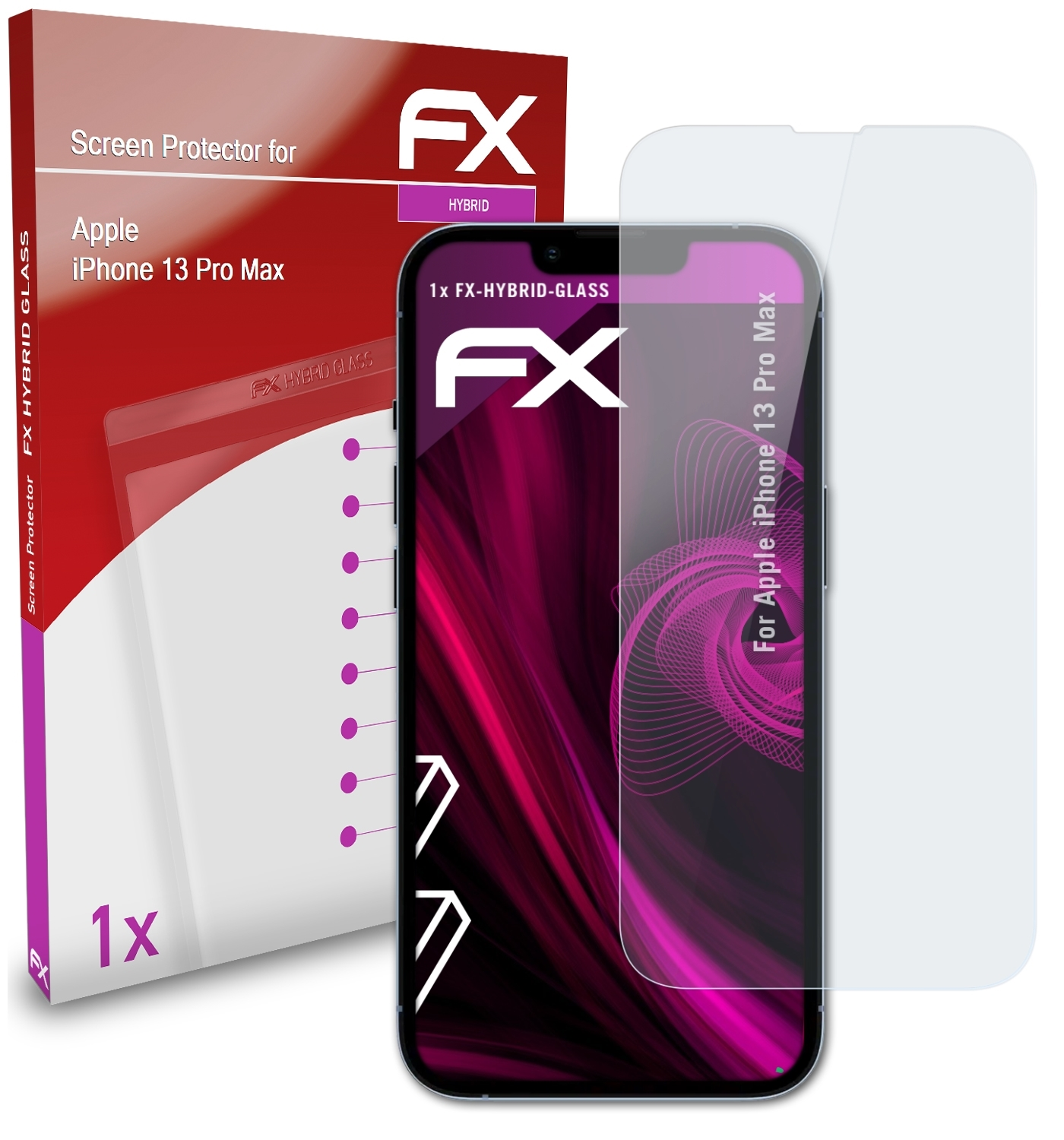 ATFOLIX Apple Pro FX-Hybrid-Glass iPhone Max) 13 Schutzglas(für