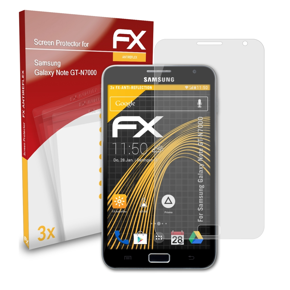 Note Displayschutz(für (GT-N7000)) FX-Antireflex ATFOLIX 3x Galaxy Samsung