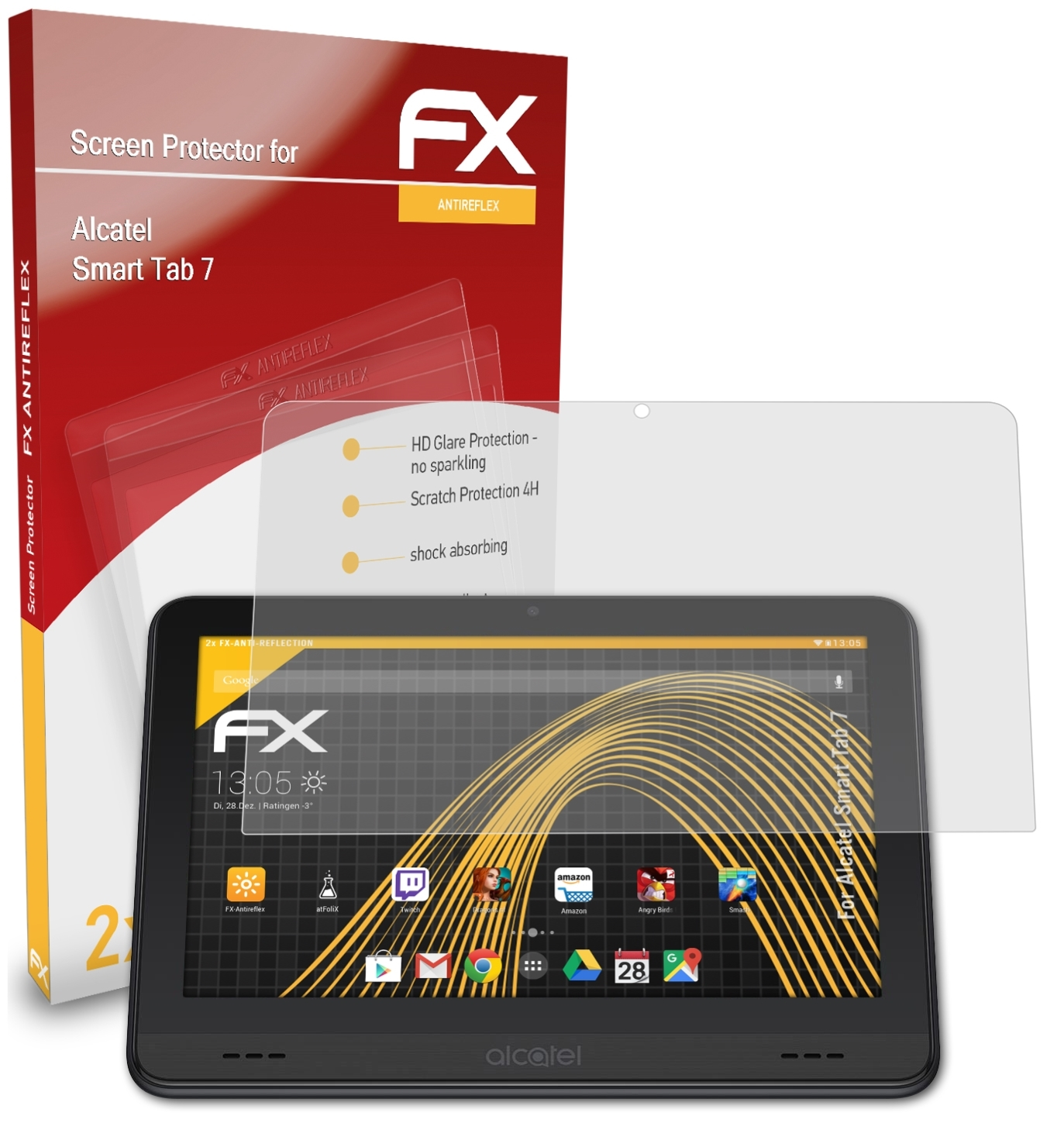 Smart FX-Antireflex Alcatel Tab ATFOLIX 2x 7) Displayschutz(für