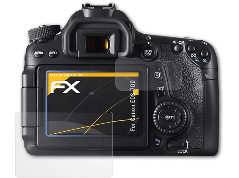 EOS Canon FX-Antireflex 70D) 3x ATFOLIX Displayschutz(für
