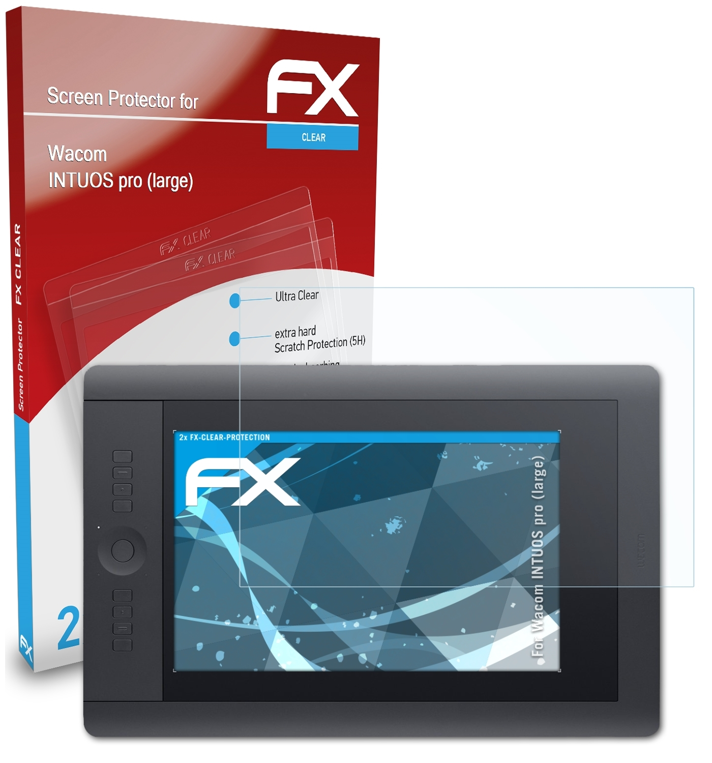 2x Wacom INTUOS FX-Clear pro (large)) Displayschutz(für ATFOLIX