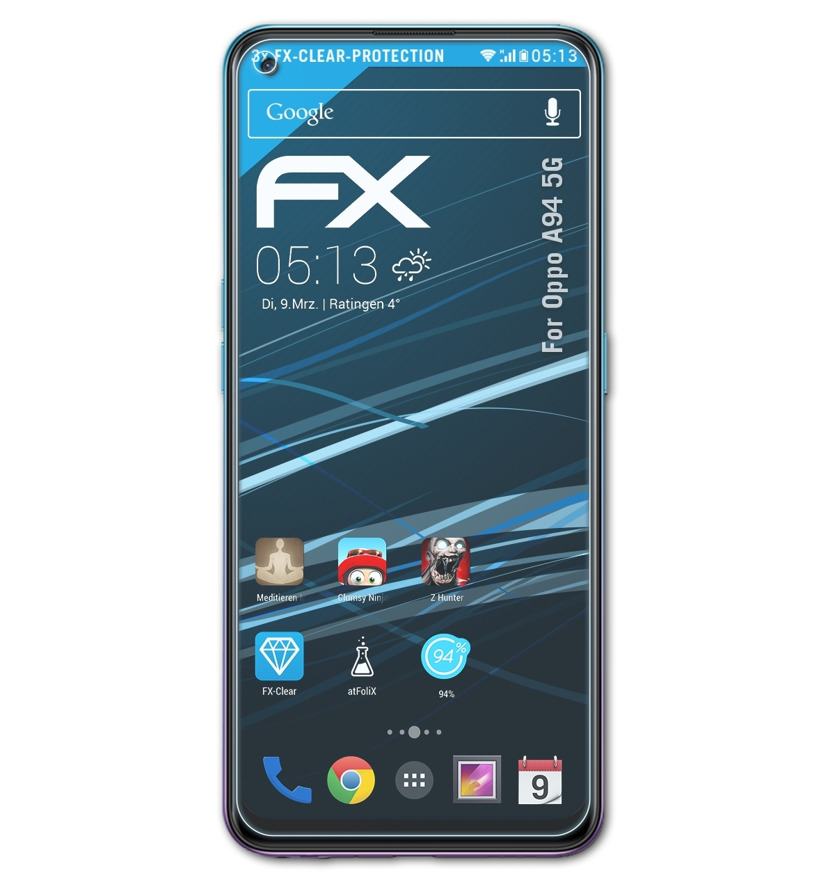 FX-Clear Oppo Displayschutz(für 5G) 3x A94 ATFOLIX