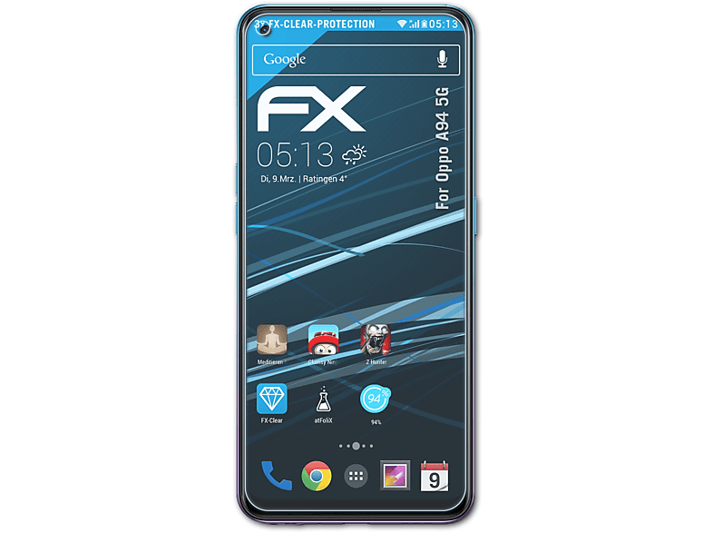ATFOLIX 3x FX-Clear Displayschutz(für Oppo A94 5G)