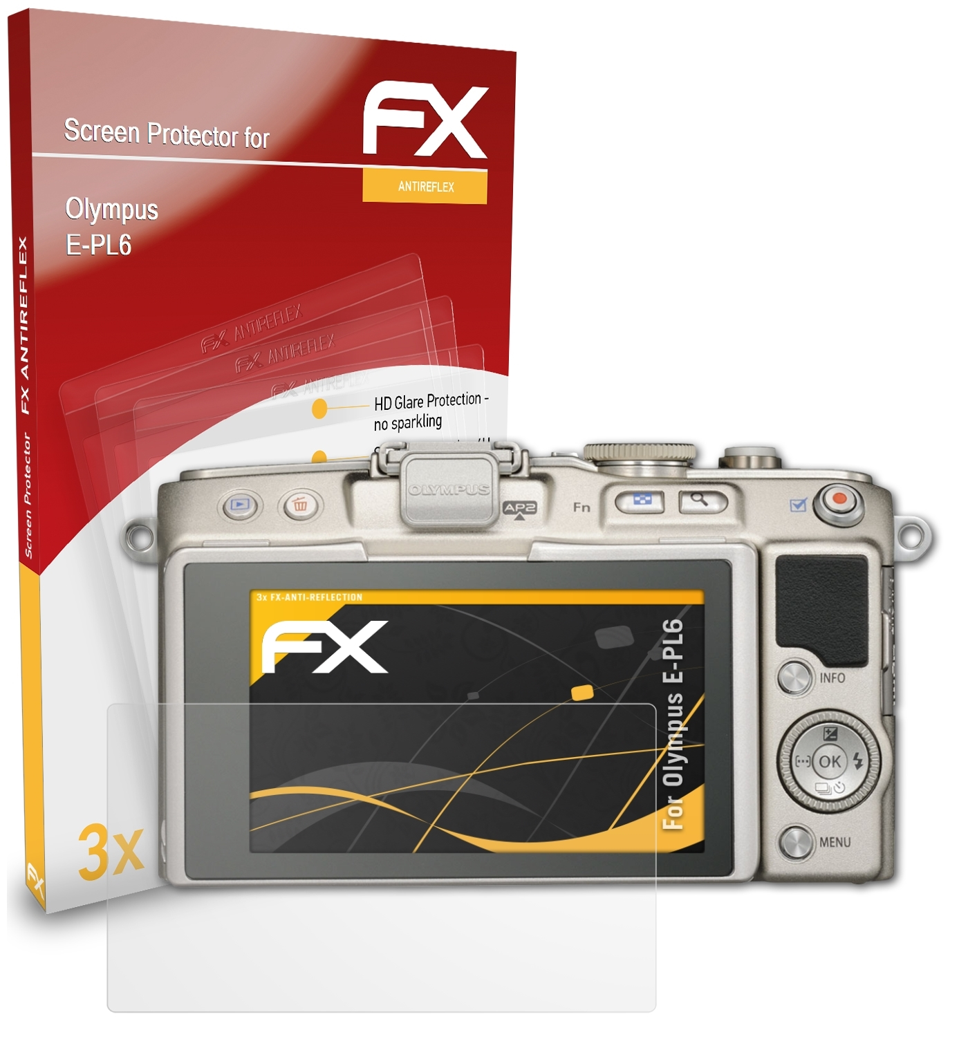 3x E-PL6) ATFOLIX Displayschutz(für Olympus FX-Antireflex