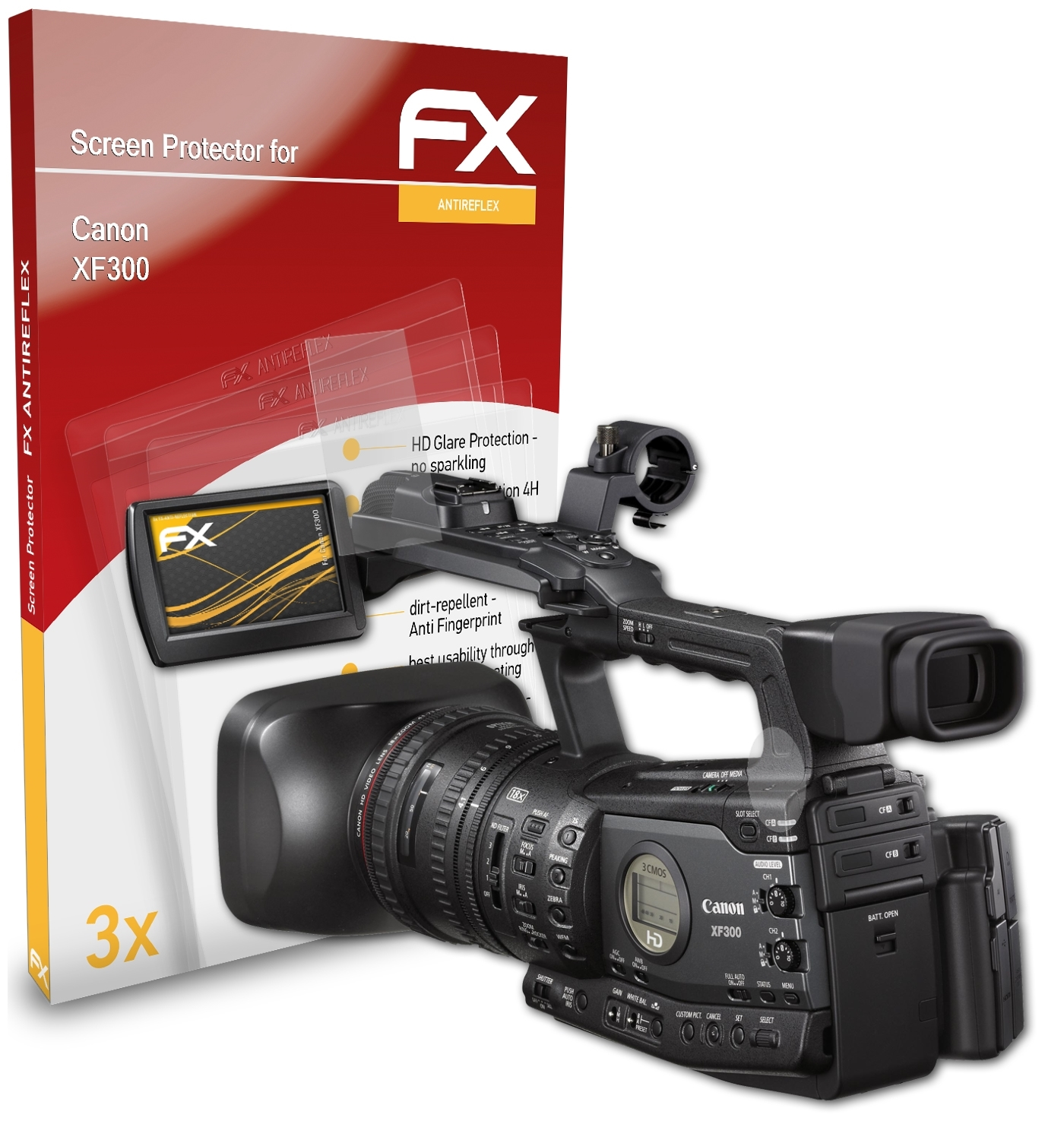 ATFOLIX 3x XF300) FX-Antireflex Canon Displayschutz(für