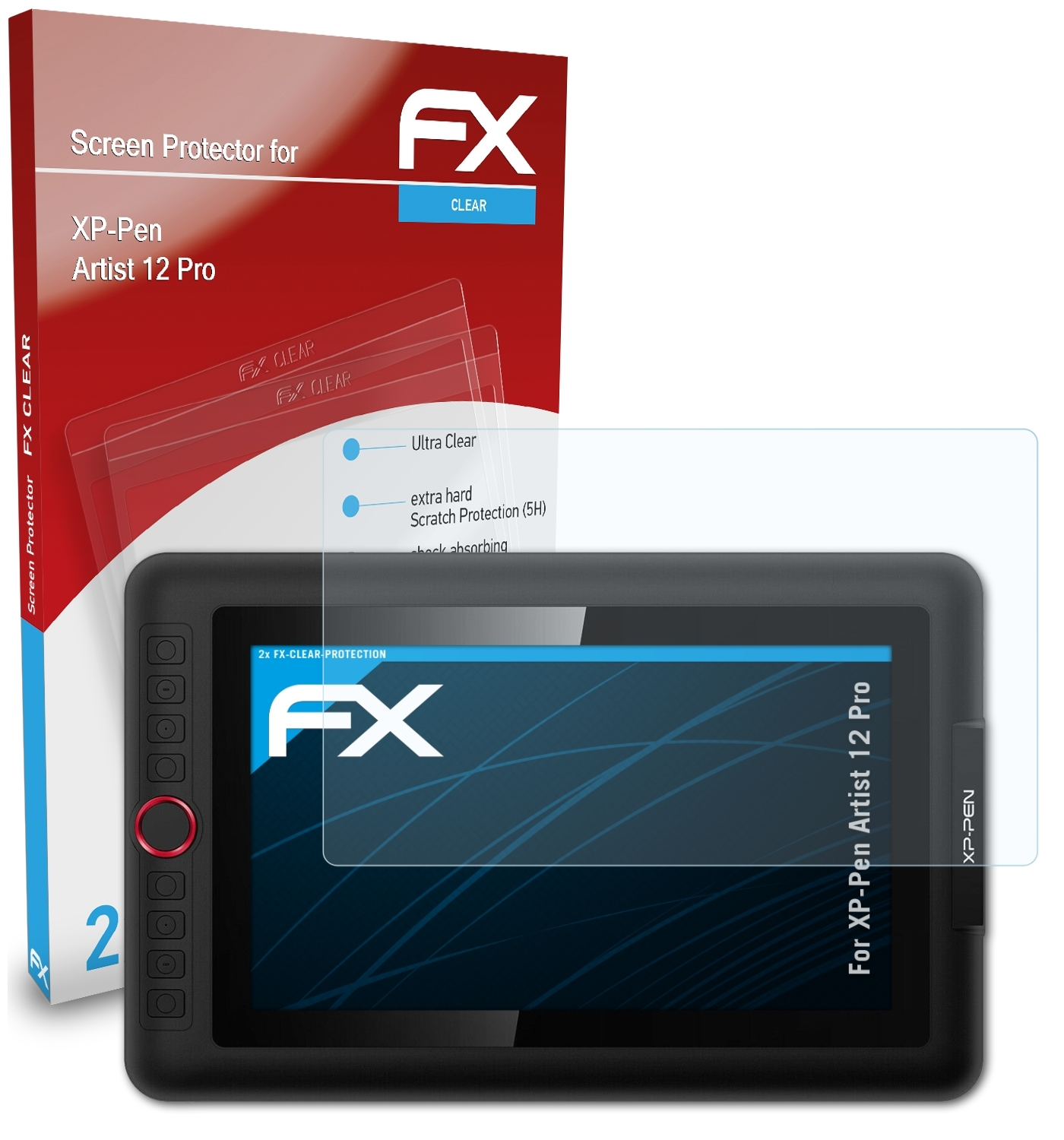 2x Pro) FX-Clear XP-PEN ATFOLIX Artist Displayschutz(für 12