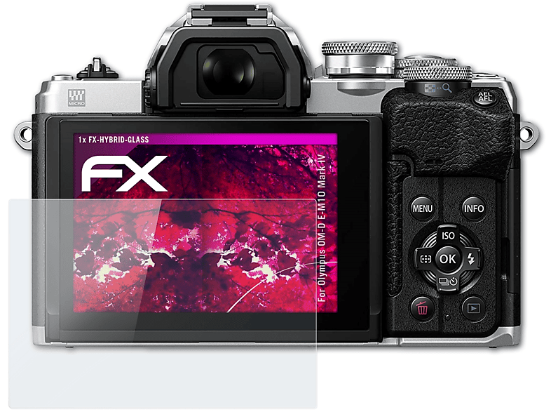 ATFOLIX FX-Hybrid-Glass Schutzglas(für Olympus OM-D E-M10 Mark IV)