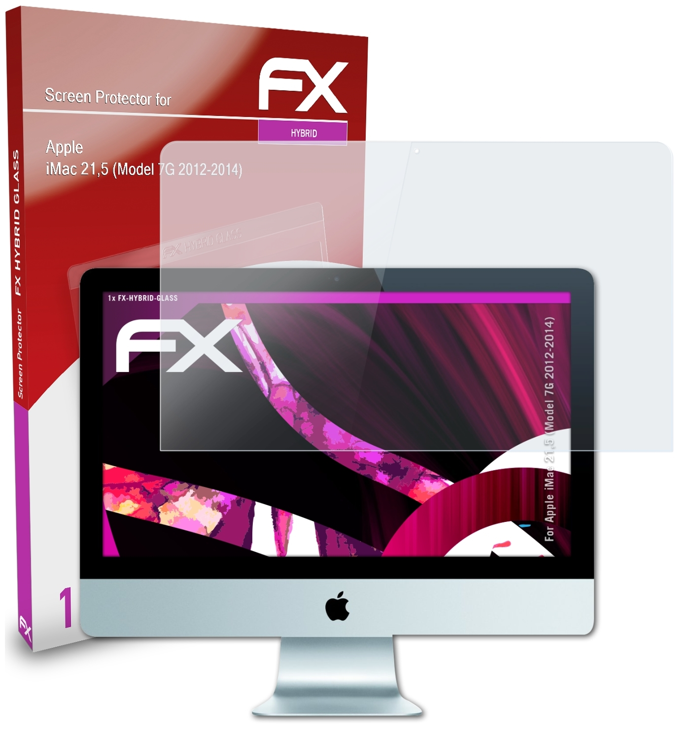 ATFOLIX FX-Hybrid-Glass Schutzglas(für 2012-2014)) (Model 7G Apple 21,5 iMac