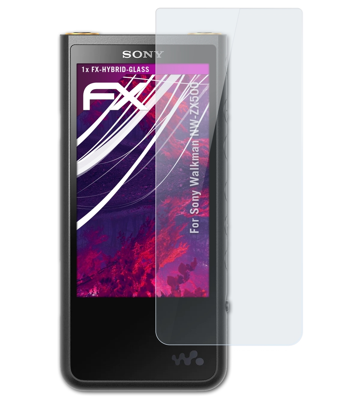 FX-Hybrid-Glass NW-ZX500) ATFOLIX Schutzglas(für Sony Walkman