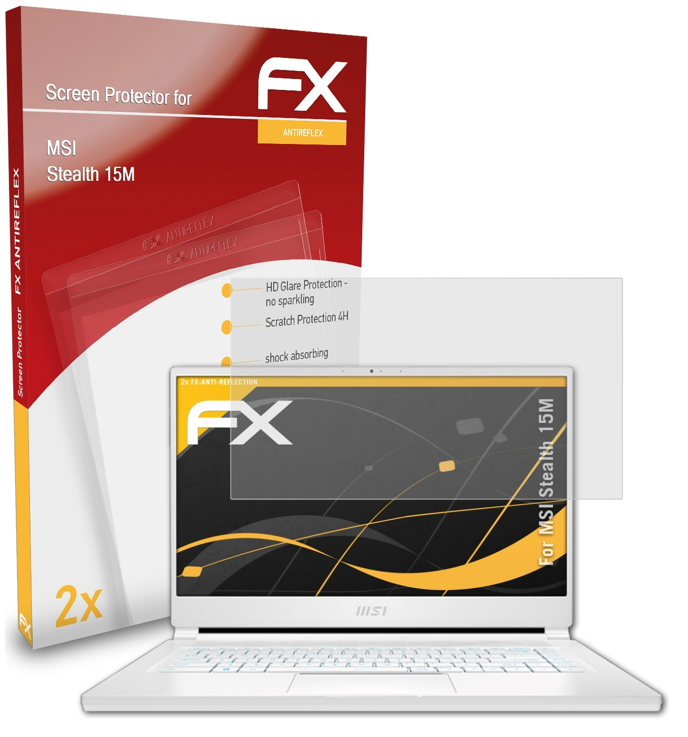 ATFOLIX 2x FX-Antireflex Displayschutz(für Stealth MSI 15M)