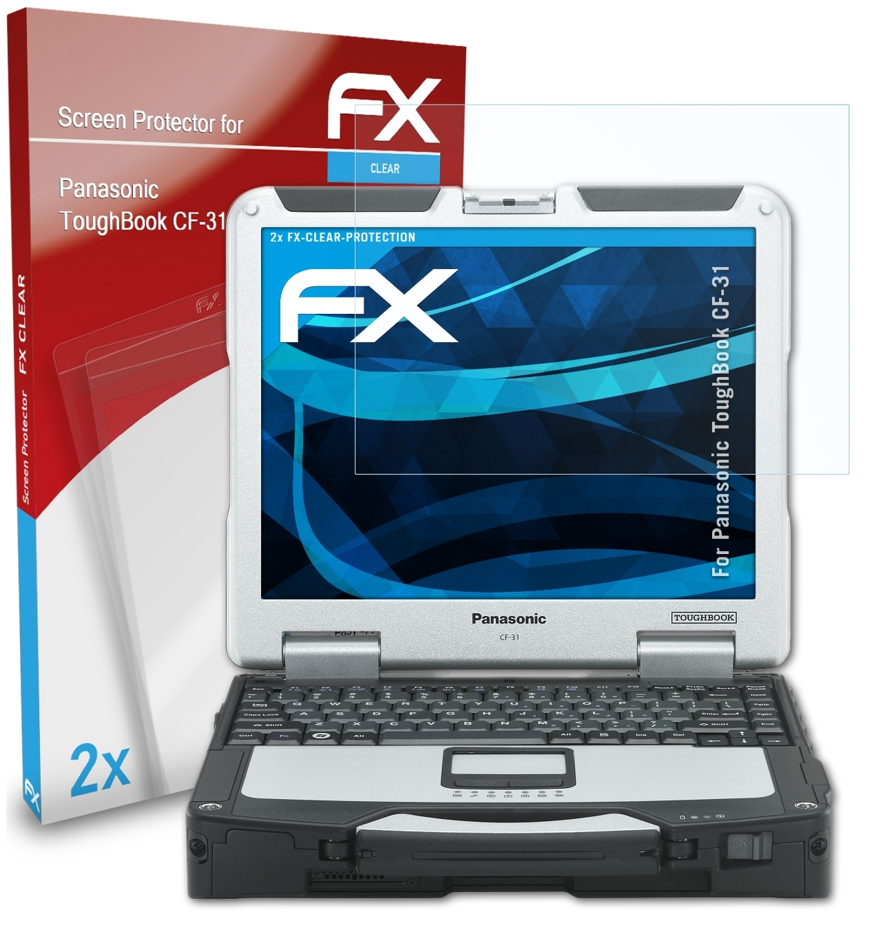 ATFOLIX 2x Panasonic Displayschutz(für FX-Clear ToughBook CF-31)