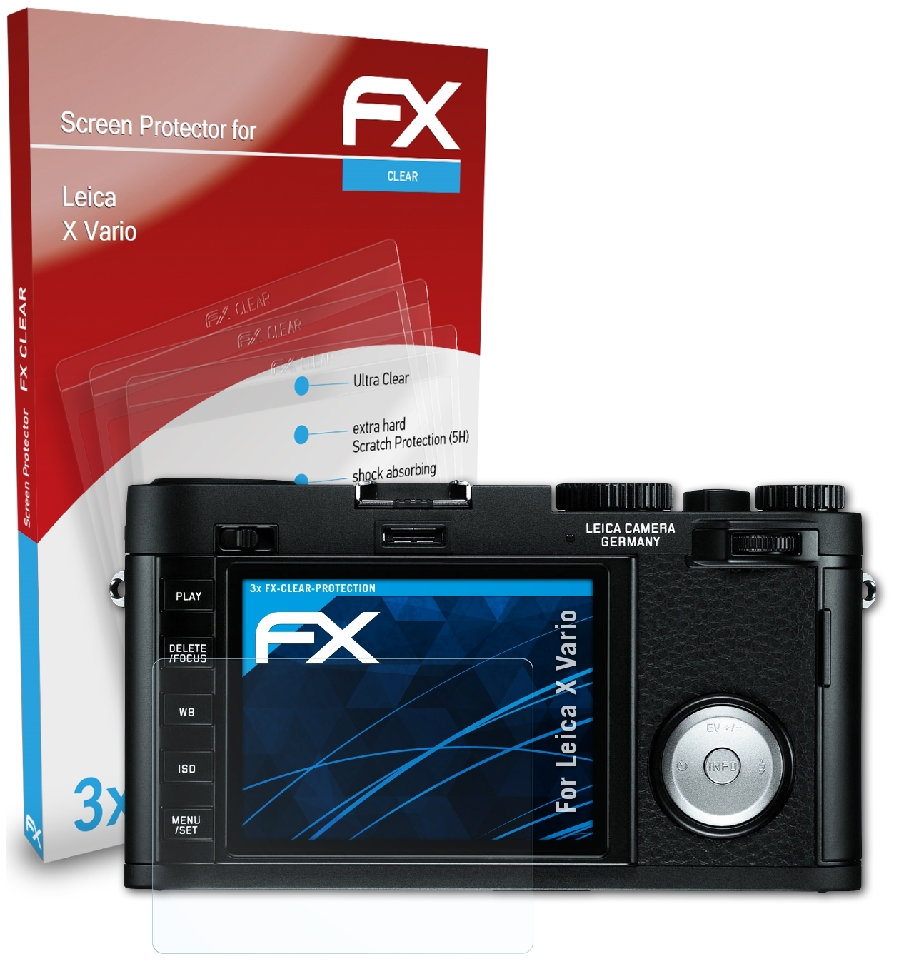 ATFOLIX 3x FX-Clear Leica Vario) X Displayschutz(für