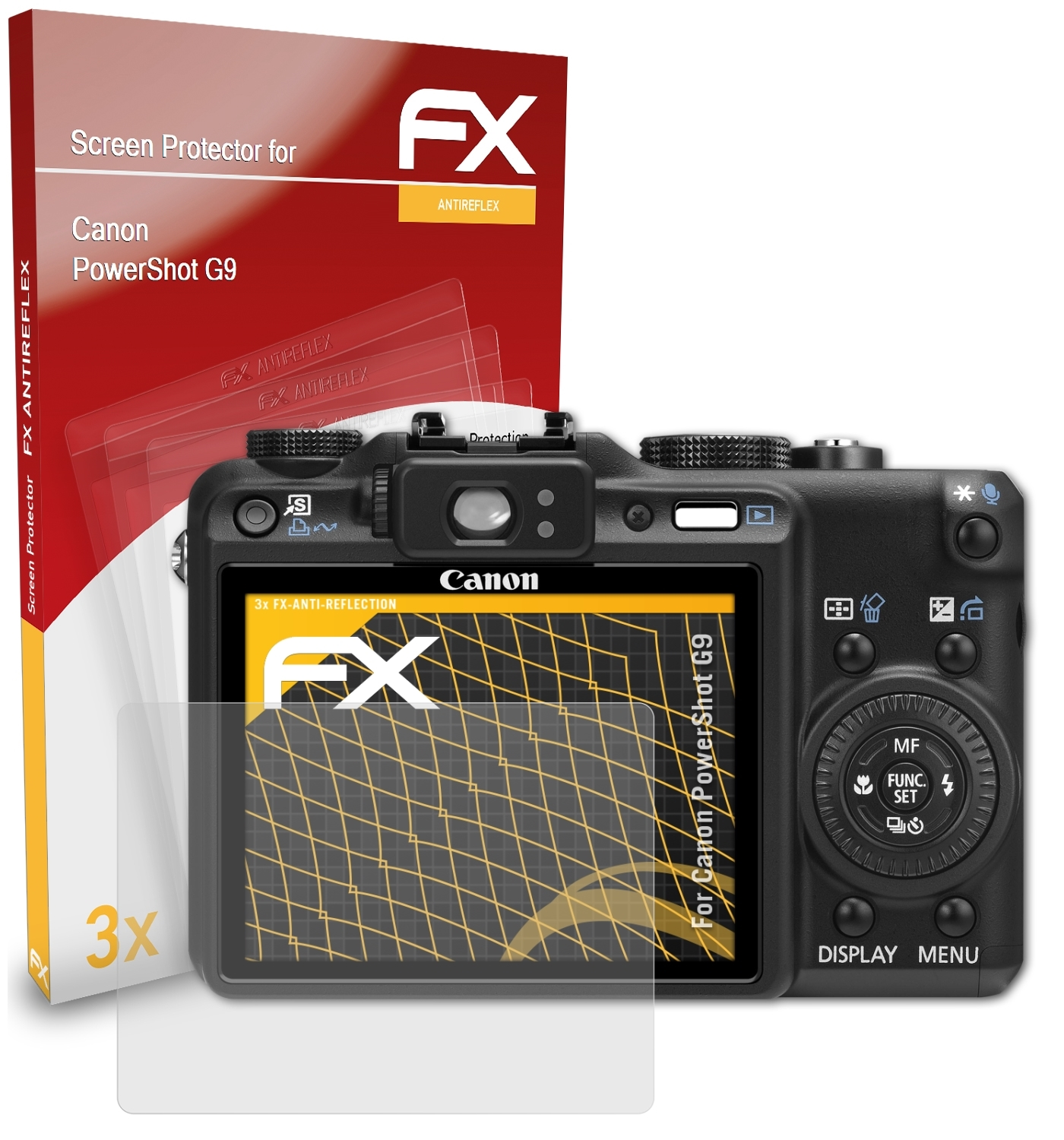 ATFOLIX 3x FX-Antireflex G9) PowerShot Displayschutz(für Canon