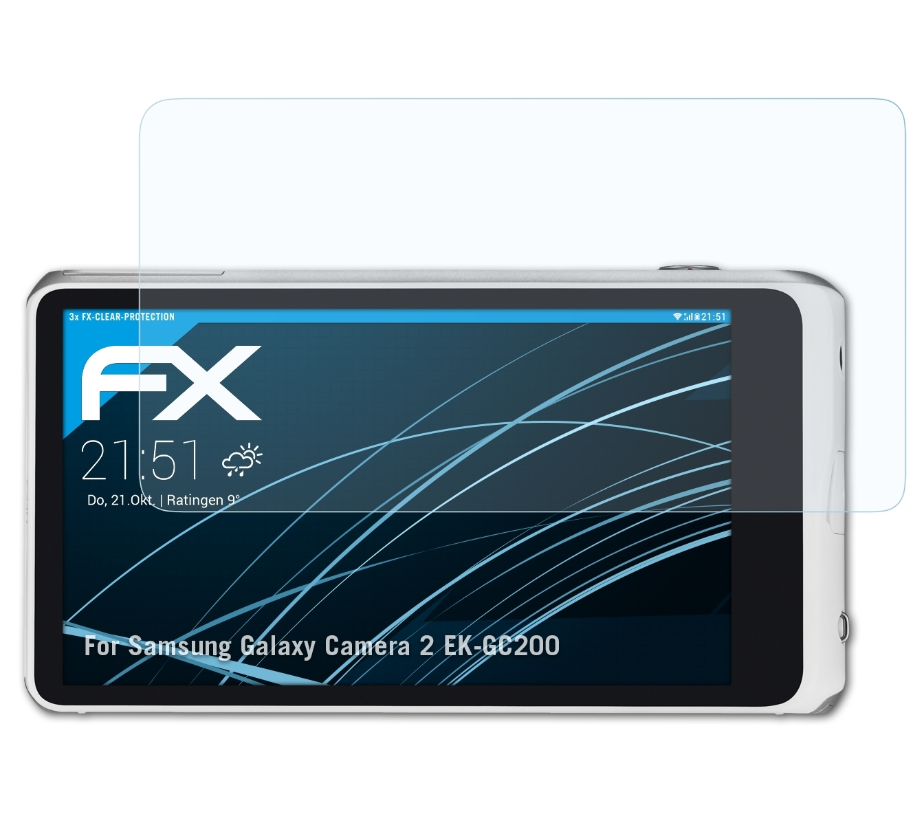 ATFOLIX 3x 2 Galaxy Samsung FX-Clear Displayschutz(für Camera (EK-GC200))