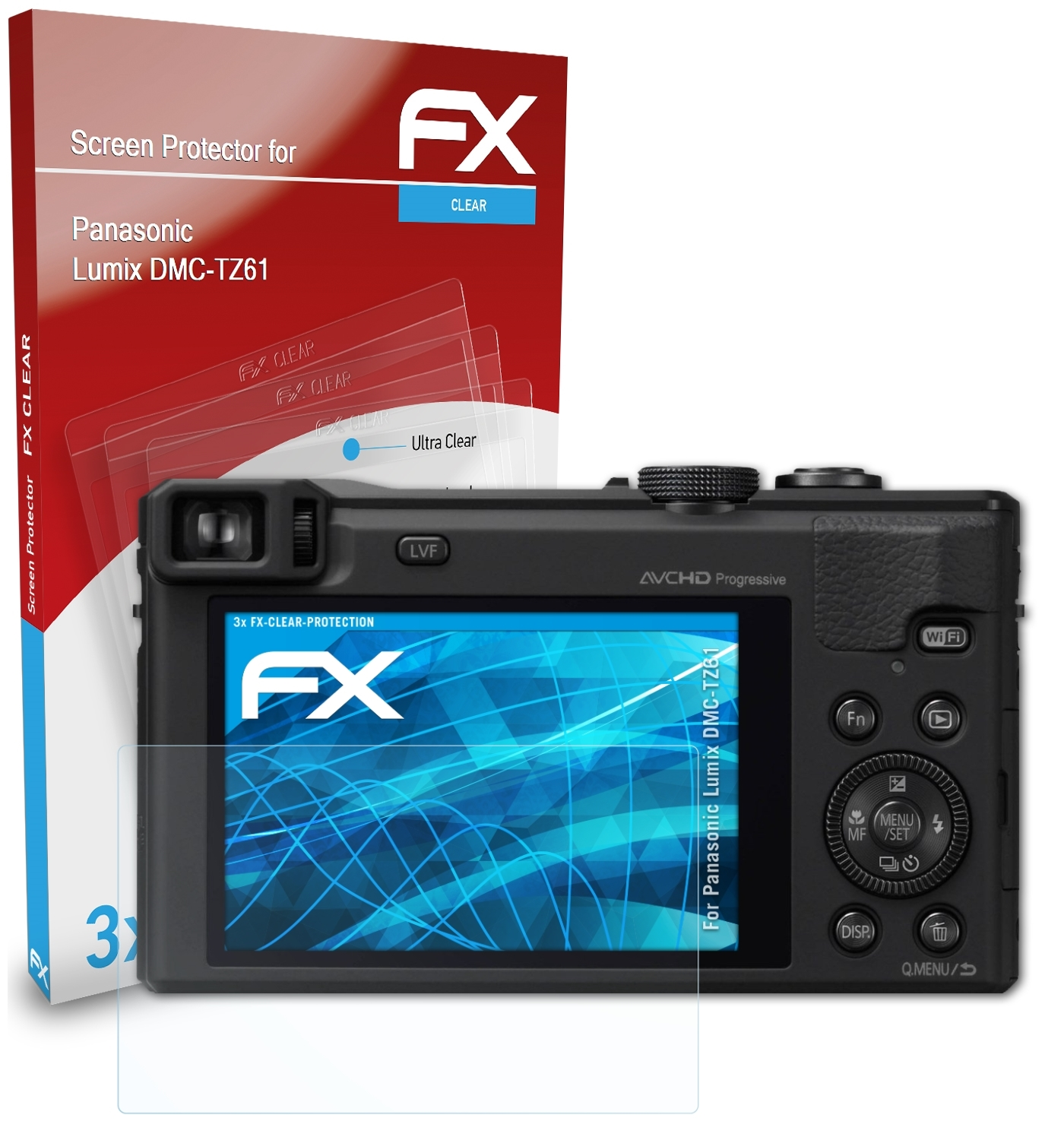 Lumix 3x DMC-TZ61) Displayschutz(für FX-Clear Panasonic ATFOLIX