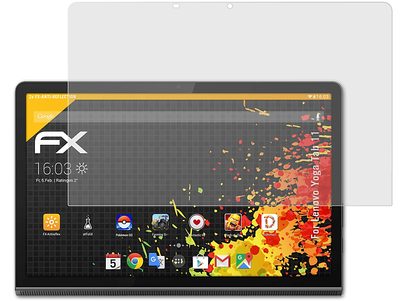 ATFOLIX 2x FX-Antireflex Displayschutz(für 11) Yoga Tab Lenovo
