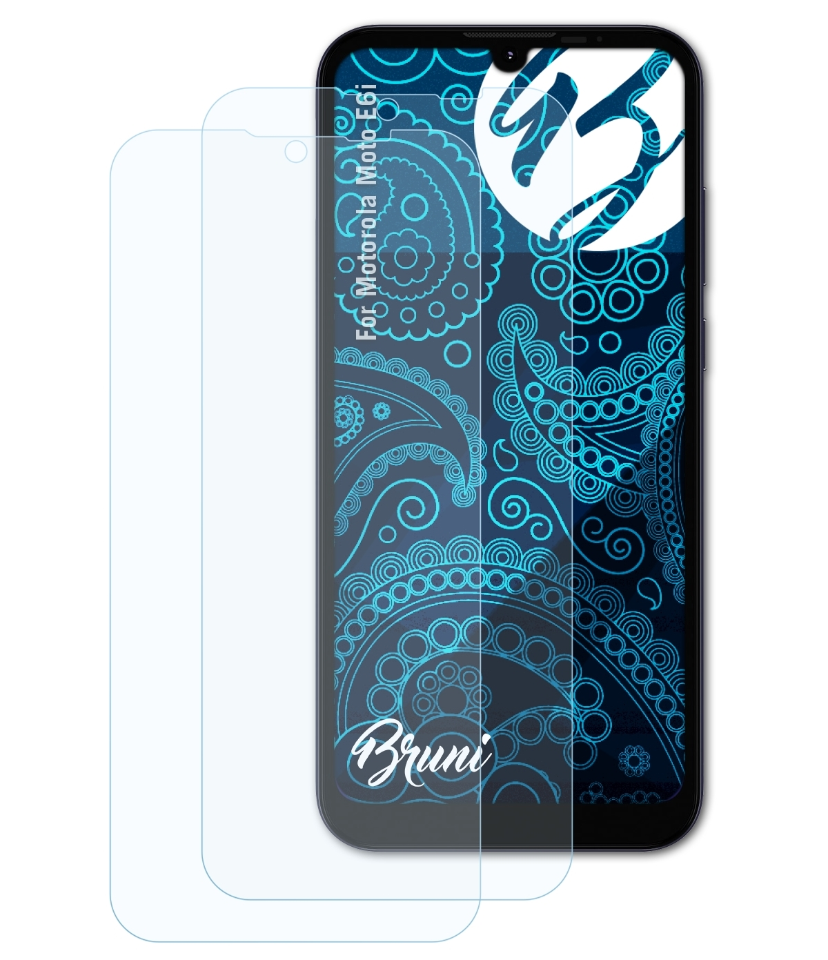 BRUNI 2x Basics-Clear Schutzfolie(für Motorola E6i) Moto
