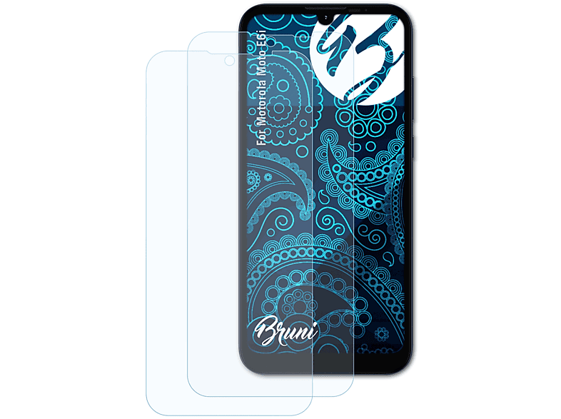 BRUNI 2x Basics-Clear Schutzfolie(für Motorola Moto E6i)