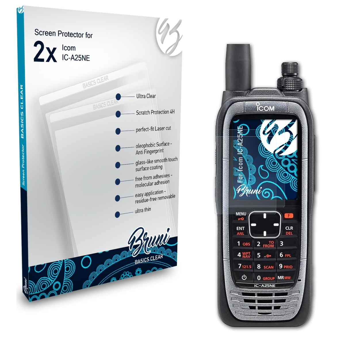 Icom Basics-Clear Schutzfolie(für BRUNI IC-A25NE) 2x