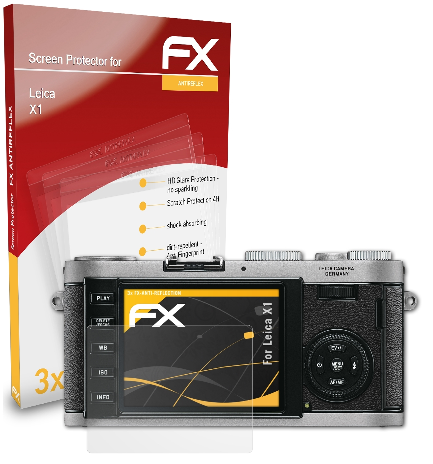 X1) FX-Antireflex ATFOLIX Leica 3x Displayschutz(für