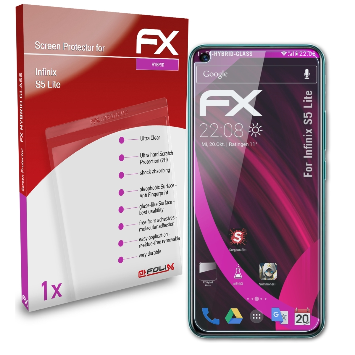 FX-Hybrid-Glass S5 Schutzglas(für ATFOLIX Infinix Lite)