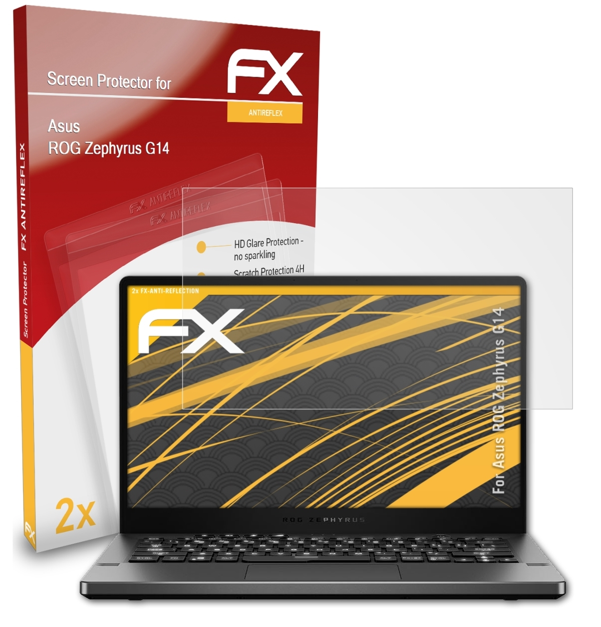 ATFOLIX 2x FX-Antireflex Displayschutz(für ROG (2020)) Asus G14 Zephyrus