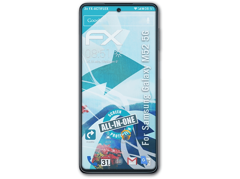 ATFOLIX 3x FX-ActiFleX Displayschutz(für Galaxy M52 Samsung 5G)