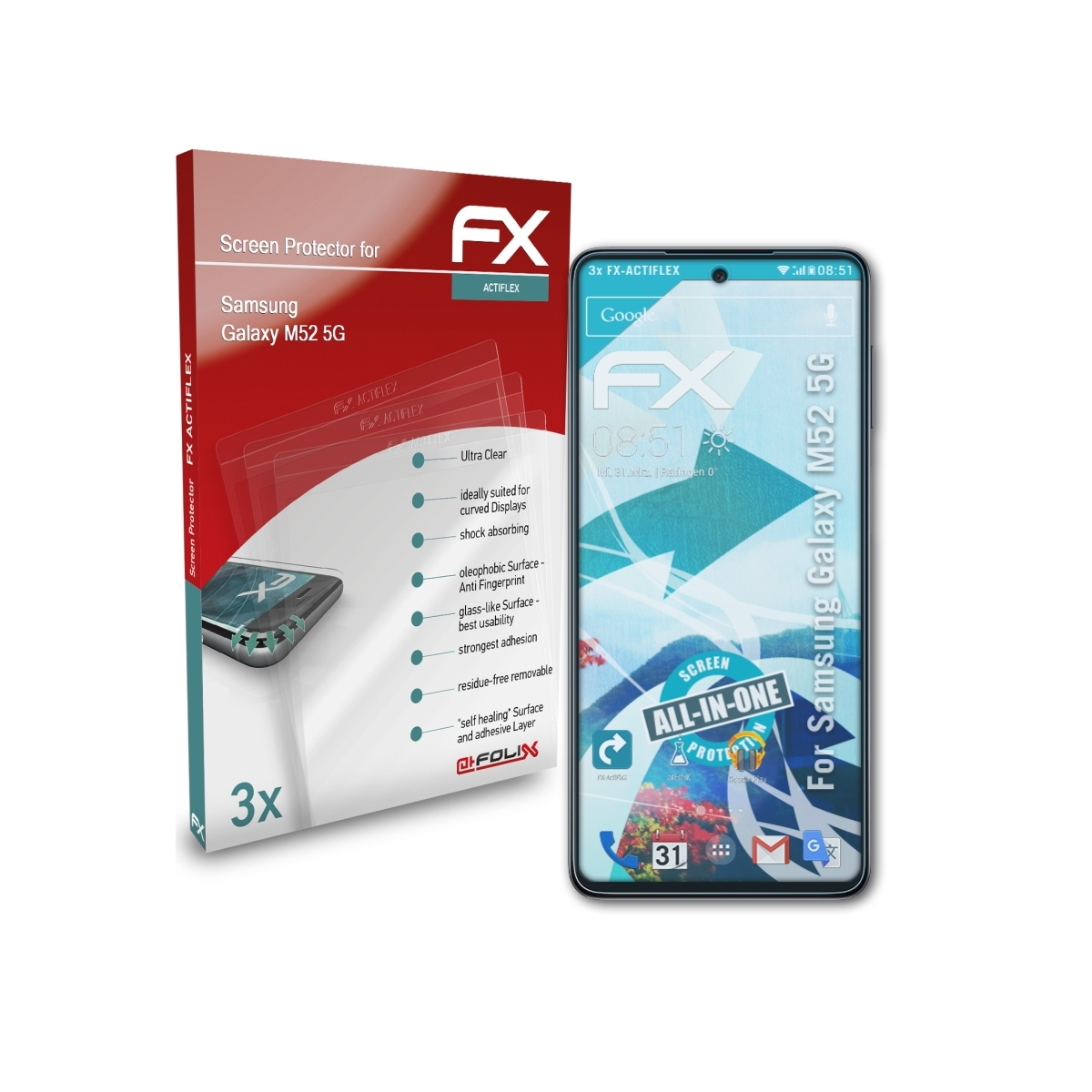 5G) Displayschutz(für ATFOLIX Galaxy FX-ActiFleX 3x M52 Samsung
